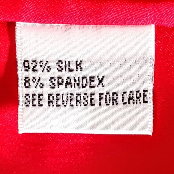 Talbots Red Silk Split Flyaway Front Tunic Top - Picture 6 of 7